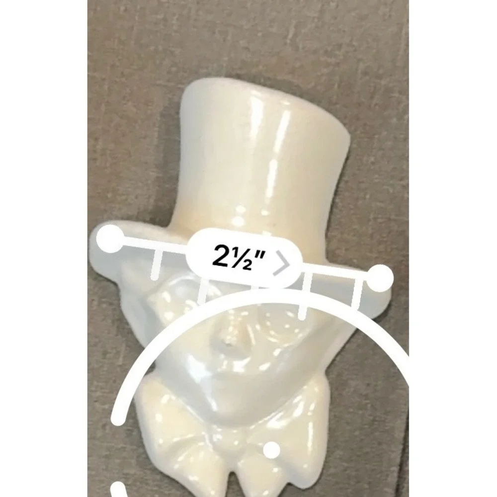 Vintage Ceramic Wall Pocket Set Boy Girl Top Hat Bonnet White Bud Vase Planter